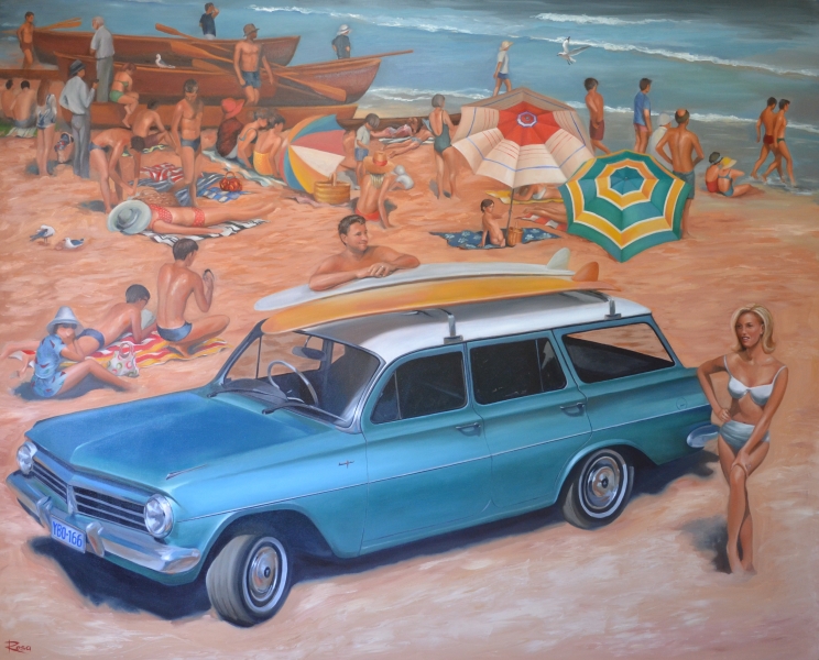 1964 EH Holden on Manly Beach